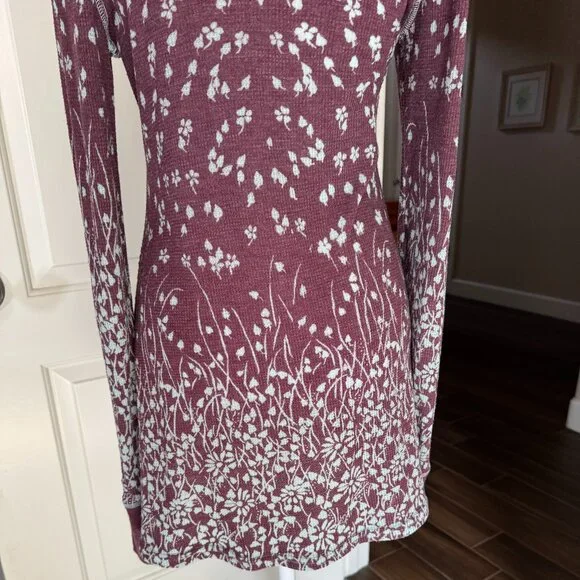 Free People Floral Garden Print Thermal Top, Size Medium - Picture 4 of 4